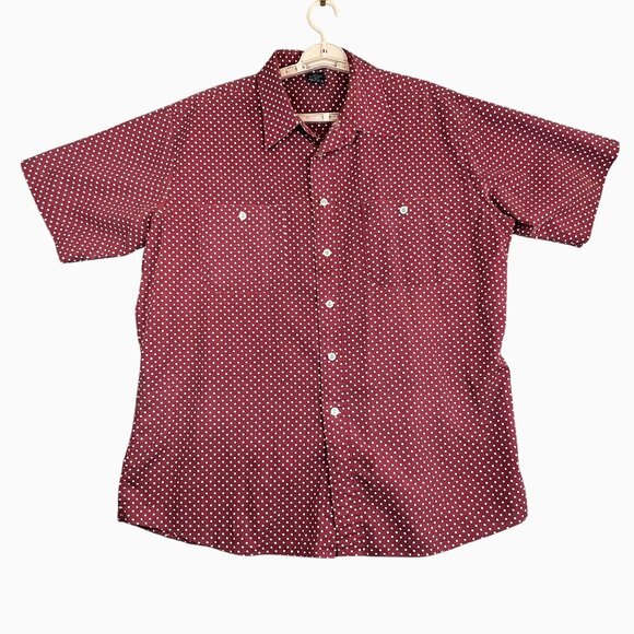 VTG Blair Mens XL Western Rodeo Red Polka Dot Short Sleeve Button-Up Shirt - Picture 1 of 9